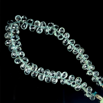 Aquamarine Natural Pear 7x5mm Briolette Cut VVS Clarity Baby Blue Color March Gemstone