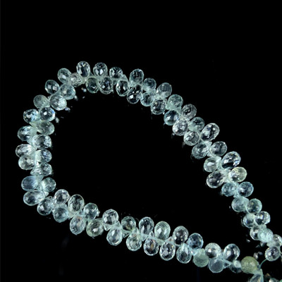 Aquamarine Natural Drop 6x4mm Briolette Cut SI Clarity Aqua Sky Blue Color Drilled Gemstone