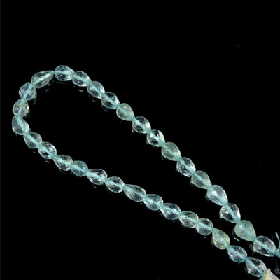 Aquamarine Natural Drop 7x5mm Briolette Cut VS Clarity Carolina Blue Color Drill Gemstone