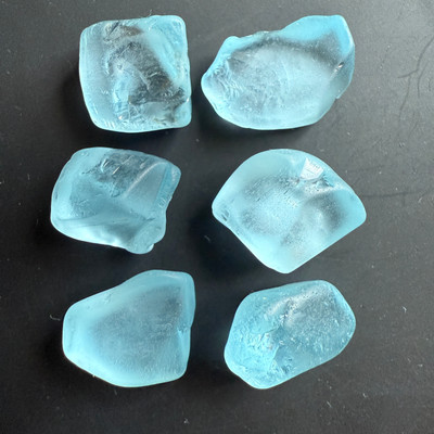 Natural Topaz Rough 50.95 Carats 6 Pcs Uncut 4A Grade Light Swiss Blue Color Gemstone Rocks