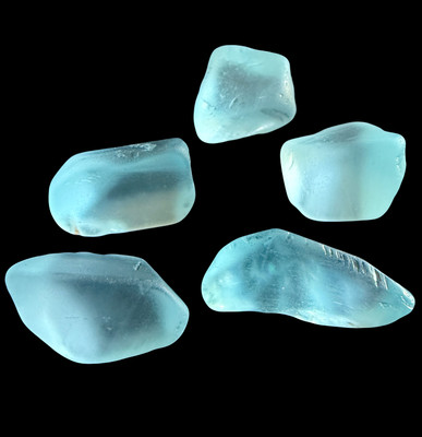 Natural Topaz Rough 46.74 Carats 5 Pcs Uncut 4A Grade Light Swiss Blue Color Gemstone Rocks