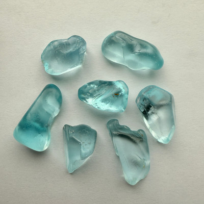 Natural Topaz Rough 103.22 Carats 7 Pcs Uncut 5A Grade Light Swiss Blue Color Gemstone Rocks