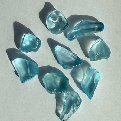 Natural Topaz Rough 133.64 Carats 8 Pcs Uncut 5A Grade Light Swiss Blue Color Gemstone Rocks