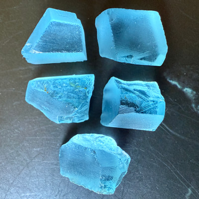 Natural Topaz Rough 87.81 Carats 5 Pcs Uncut 5A Grade Swiss Blue Color Gemstone Rocks