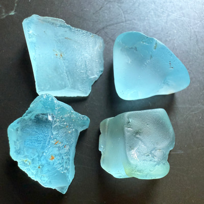 Natural Topaz Rough 81.67 Carats 4 Pcs Uncut 4A Grade Royal Swiss Blue Color Gemstone Rocks
