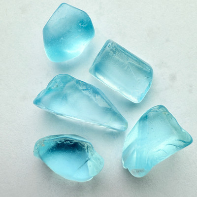 Natural Topaz Rough 57.58 Carats 5 Pcs Uncut 5A Grade Light Swiss Blue Color Gemstone Rocks