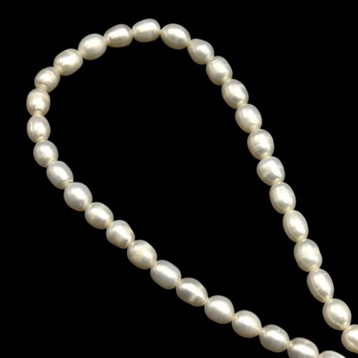 Freshwater Pearl Strand 7x5mm Drop & Button White Color