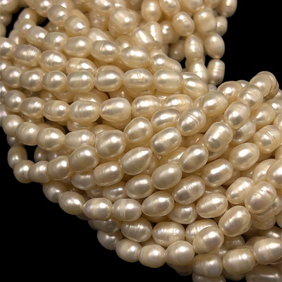 Freshwater Pearl 11x8mm Button/Drop Smooth Cut Ivory Color 15.3" Strand
