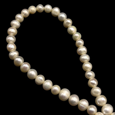 Freshwater Pearl 7x6mm Button Smooth Cut Bridal White Color Jewelry Strand