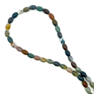 Jasper Semiprecious 9x6 mm Balloon Plain Cut Multi Color Loose Gemstone Beads