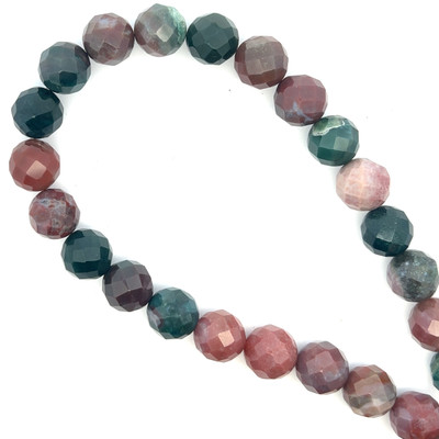 Jasper Semiprecious 14 mm Ball Facet Cut Multi Color Loose Gemstone Beads