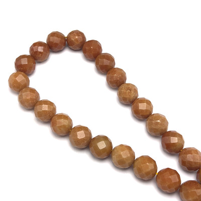 Natural Aventurine Gemstone Ball 16mm Facet Cut Beads | VS Clarity Honey Color | Jewelry Making Supplies