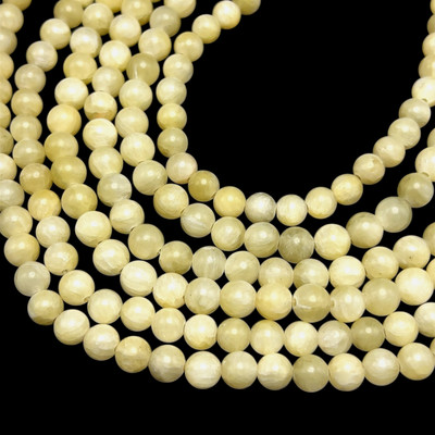 Jade Semiprecious 7 mm Ball Plain Cut SI Clarity Light Yellow Color Loose Gemstone