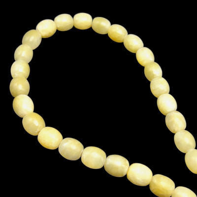 Jade Gemstone Balloon Shape 13.5x12mm Smooth Plain Beads | SI Clarity Light Yellow Color | March Birthstone Necklace Making
