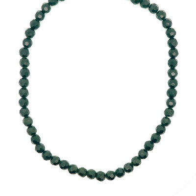 Sandstone Natural Gemstone 8mm Ball Facet Cut VS Clarity Dark Green Color Beads Strand