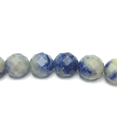 Sodalite Gemstone 13.5mm Ball Facet Cut VS Clarity Mix Blue Color Beads Strand