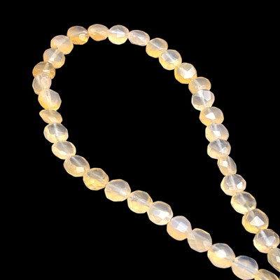 Natural Chalcedony Round 7-8mm Faceted Drilled Beads | VS Clarity | 16.3 inch Loose Strand Jewelry Making