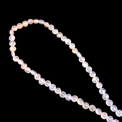 Natural Chalcedony Round 7mm Briolette Faceted Drilled Beads | VS Clarity | 16 inch Loose Strand Jewelry Making