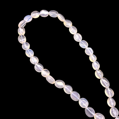 Natural Chalcedony Mani 9x7-12x8mm Plain Smooth Drilled Beads | VS Clarity | 14.5 inch Loose Strand Jewelry Making