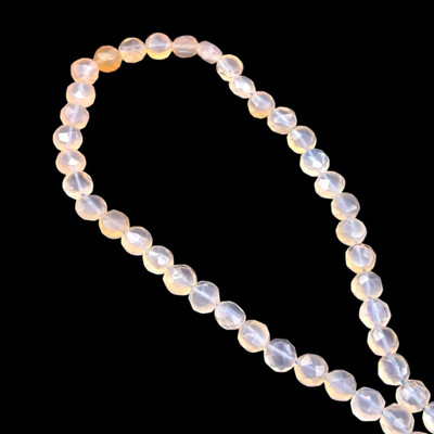 Natural Chalcedony Round 8mm Faceted Drilled Beads | VS Clarity | 15.5 inch Loose Strand Jewelry Making