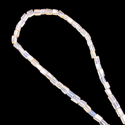 Natural Chalcedony Tube 7x4-5.5x5mm Plain Smooth Drilled Beads | VS Clarity | 14 inch Loose Strand Jewelry Making