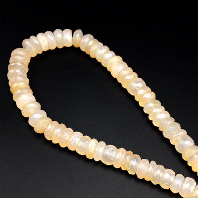 Natural Chalcedony Rondelle 12mm Faceted Drilled Beads | VS Clarity | 16 inch Loose Strand Jewelry Making