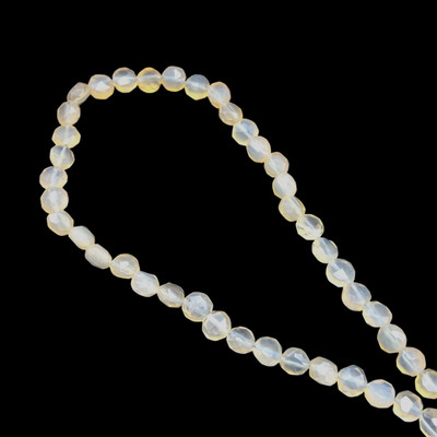 Natural Chalcedony Round 7x6.5mm Briolette Drilled Beads | VS Clarity | 16 inch Loose Strand Jewelry Making