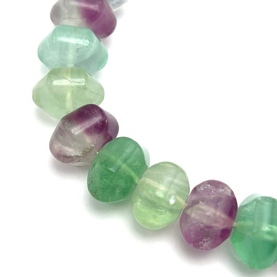 Fluorite Pumpkin Shape 14.5x10mm Plain Cut SI Clarity Multi Color Gemstone Beads Strand