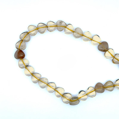 Natural Rutile Gemstone Heart 10mm Plain Smooth Drilled Beads | Light Brown Color SI Clarity | 16 Inch Loose Bead Strand