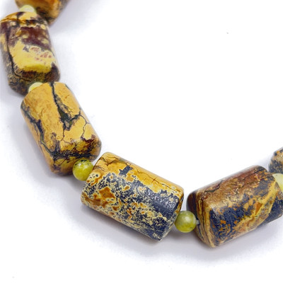 Leopardskin Jasper Gemstone 19x12mm Cylinder Plain Cut VS Clarity Multi Color Beads Strand