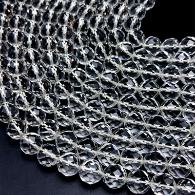 Crystal Beads 14mm Ball Facet Cut VS Clarity Jewelry Making Strand