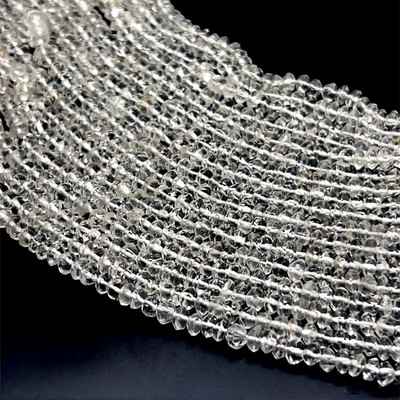 Crystal Beads 4.5-5mm Rondelle Facet Cut SI Clarity Jewelry Making Strand