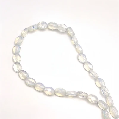 Glass Beads Strand 9.5x6.5mm Mani Facet Cut VS Clarity White Color Jewelry Making