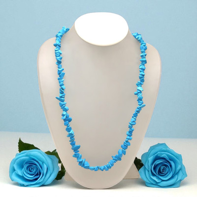 Natural Turquoise Chips Plain Smooth Cut 9x4mm VS Clarity Tiffany Blue Color Loose Gemstone Necklace