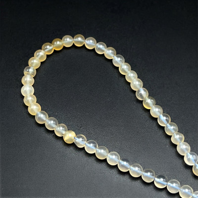 Chalcedony Beads Strand 5.50 mm Ball Plain Cut VS Clarity Transparent White Color Birthstone Jewelry Making