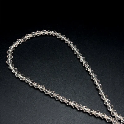 Glass Beads Strand 5x4.5 mm Bulb Facet Cut VS Clarity Pale Pink Color Birthstone Jewelry Making