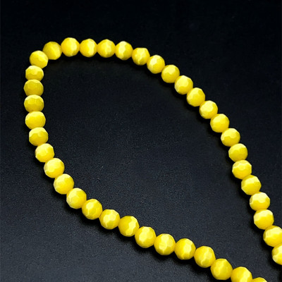 Glass Beads Strand 6.00 mm Ball Facet Cut VS Clarity Color Birthstone Jewelry Making