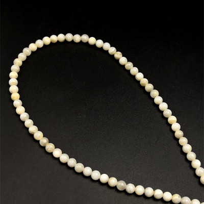Shell Beads Strand 4.00 mm Ball Plain Cut VS Clarity Light Yellow Color Birthstone Jewelry Making