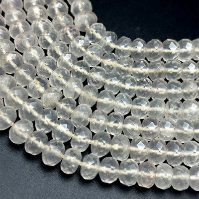 Rose Quartz Beads Strand 9-8.5 mm Tyre Facet Cut VS Clarity Pale Pink Color Birthstone Jewelry Making