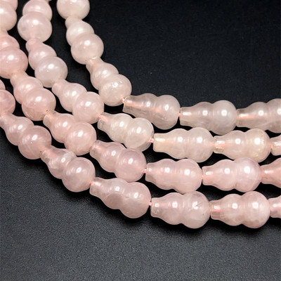 Rose Quartz Gems Beads Strand 15.5x9.5 mm Calabash Plain Cut VS Clarity Pale Pink Color Birthstone Jewelry Making