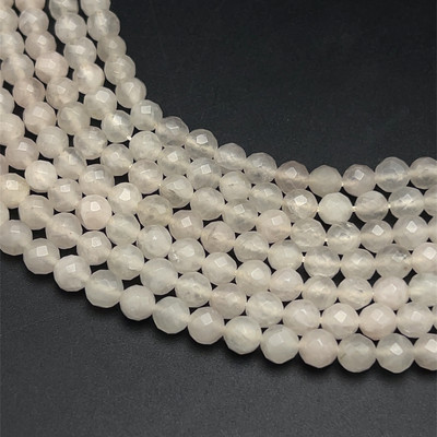 Rose Quartz Beads Strand 6.00 mm Ball Briolette Cut VS Clarity Pale Pink Color Birthstone Jewelry Making