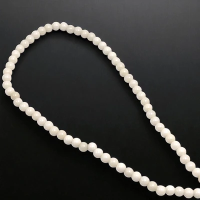 Agate Beads Strand 4mm Plain Ball VS Clarity White Color Astrology Gemstone
