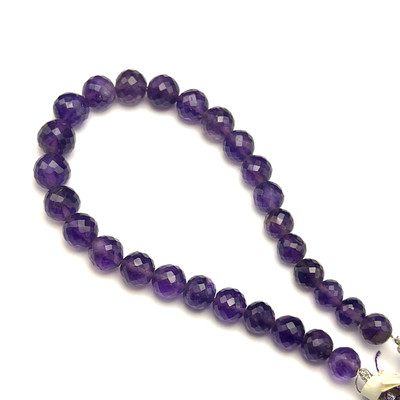 Amethyst Africa Beads Strand 9-7.5mm Ball Royal Purple Color Briolette Cut VS Clarity Loose Gemstone