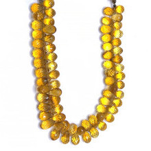 Citrine Gemstone Beads 10x6-9x6mm Drop Briolette Cut Golden Citrine Color FL Clarity Strands for Jewelry Making