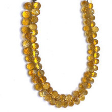 Citrine Gemstone Beads 8x6mm Briolette Cut Drop Golden Citrine Color FL Clarity Strands for Jewelry Making