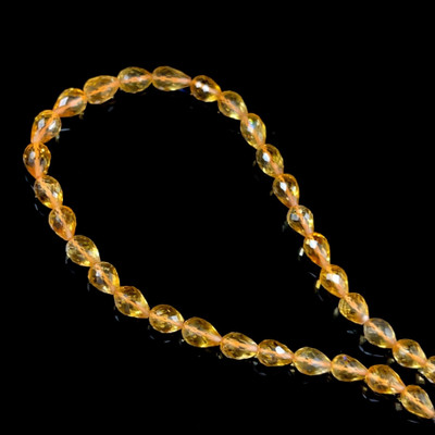Citrine Gemstone Beads 7x5mm Briolette Cut Drop Dandelion Color VVS Clarity Strands for Jewelry Making