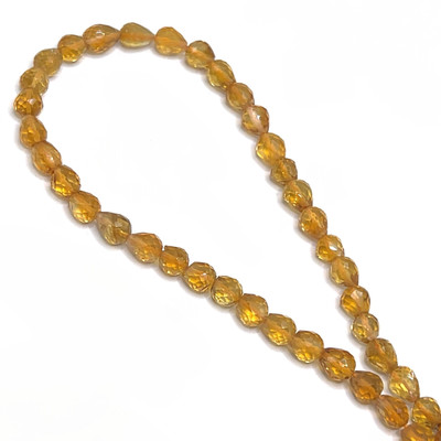 Citrine Gemstone Beads 7x5-6x5mm Briolette Cut Drop Golden Citrine Color VVS Clarity Strands for Jewelry Making