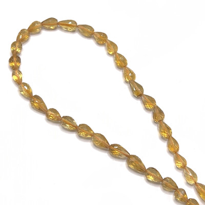 Citrine Gemstone Beads 9x5-6x5mm Briolette Cut Drop Dandelion Color VVS Clarity Strands for Jewelry Making