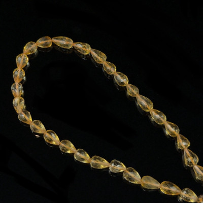 Citrine Gemstone Beads 10x5-7x5mm Briolette Cut Drop Amber Yellow Color VVS Clarity Strands for Jewelry Making