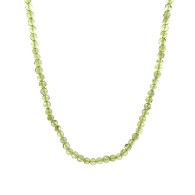 Natural Peridot Ball Plain Smooth Beads Handmade Necklace
